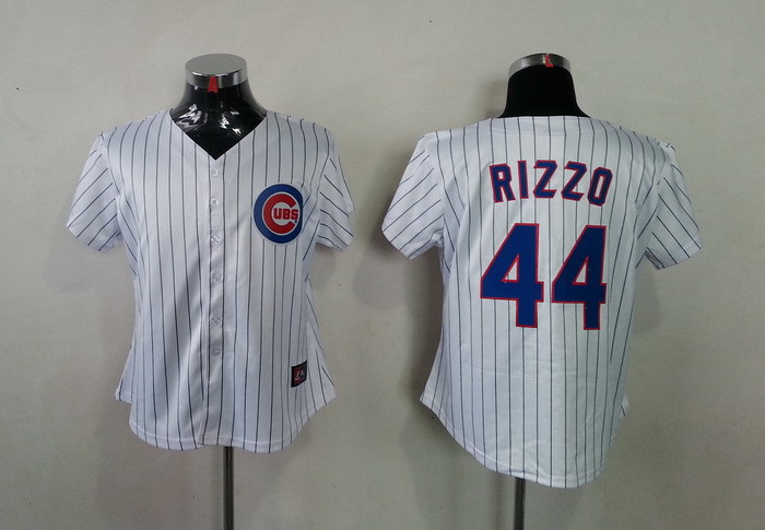 Chicago Cubs White RIZZO 44# women mlb jerseys