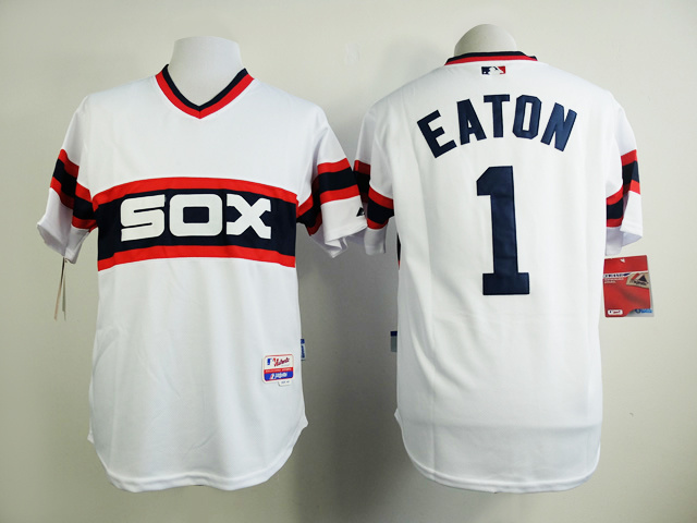 Chicago White Sox 1 Adam Eaton Alternate white throwback men baseball mlb  jersey