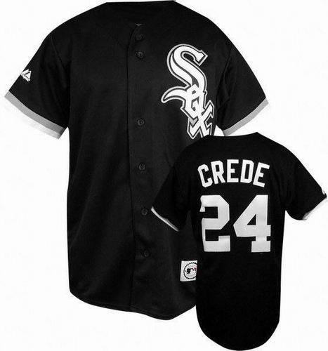 Chicago White Sox 24 Joe Crede Black men baseball mlb Jersey