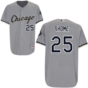 Chicago White Sox 25 Jim Thome  gray men baseball mlb jersey