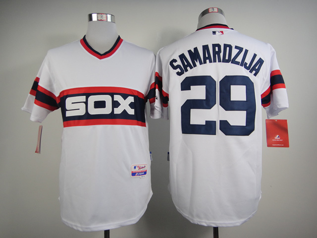 Chicago White Sox 29 Jeff Samardzija white throwback men baseball mlb Jersey