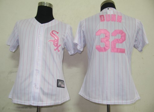 Chicago White Sox 32 Dunn White MLB Women Jerseys