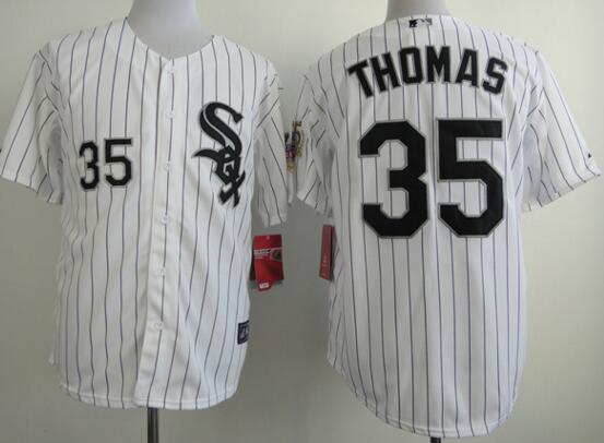 Chicago White Sox 35 Frank Thomas 2014 Hall Of Fame Inductee Home Jersey w75th Anniversary Commemorative Patch