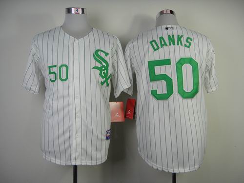 Chicago White Sox 50 John Danks white green men baseball mlb Jersey