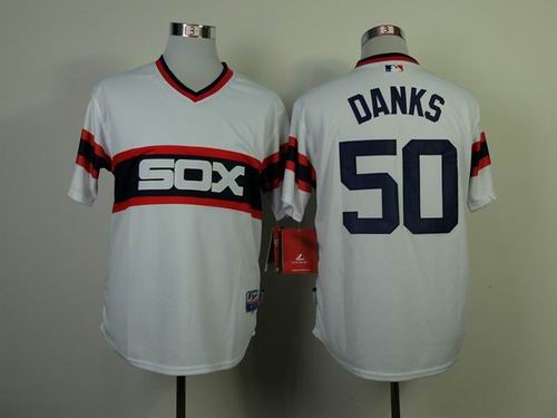 Chicago White Sox 50 John Danks white throwback men baseball mlb Jersey