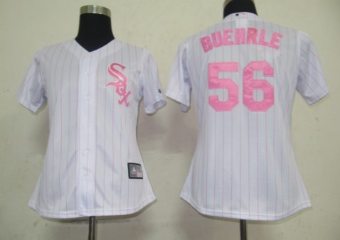 Chicago White Sox 56 Buehrle White MLB Women Jerseys