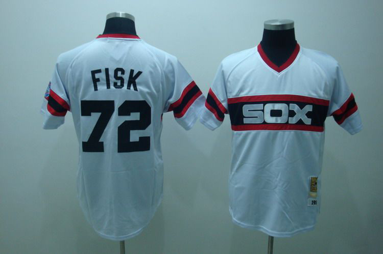 Chicago White Sox 72 FISK white men baseball mlb jersey