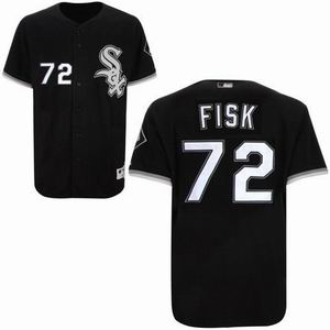 Chicago White Sox 72 Fisk Black mlb jersey