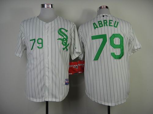 Chicago White Sox 79 Jose Abreu White green men baseball mlb Jersey