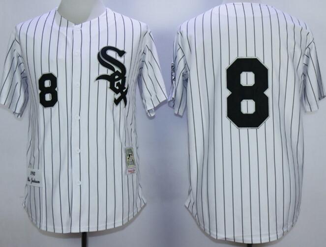 Chicago White Sox 8 White men baseball mlb  Jerseys (Strip)