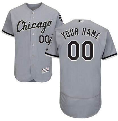 Chicago White Sox Majestic Home grey Flex Base Authentic Collection Custom Jersey