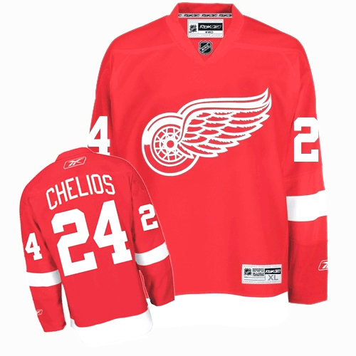 Chris Chelios  24 Red Home Detroit Red Wings men ice hockey nhl jerseys