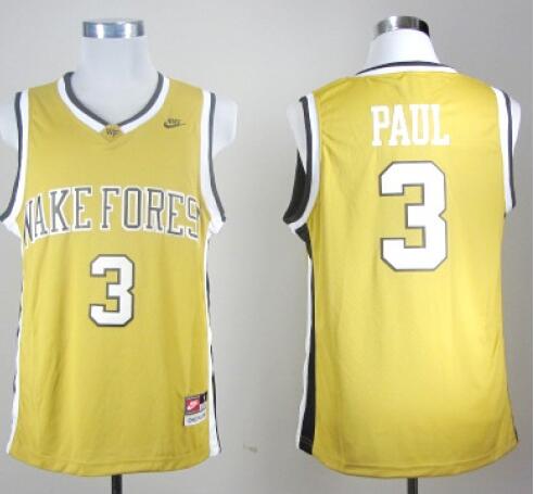 Chris Paul Wake Forest Demon Deacons #3 Golden College Basketball Jerseys