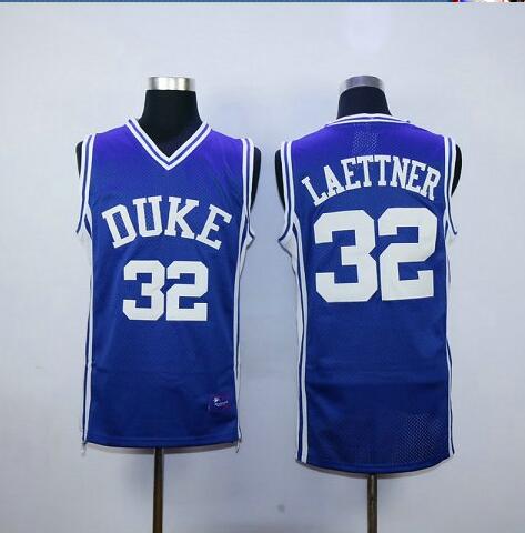 Christian Laettner Duke #32 Blue Basketball Jersey