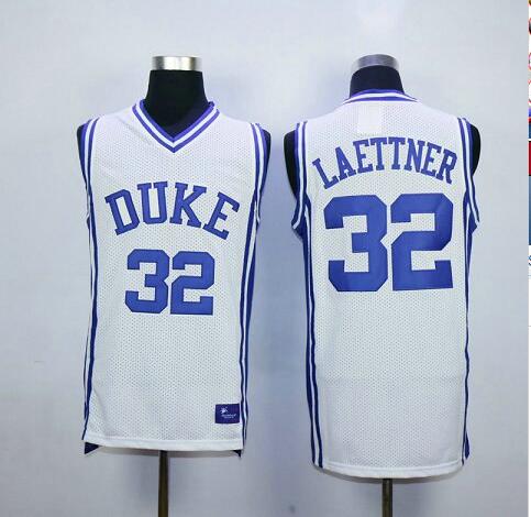 Christian Laettner Duke #32 White Basketball Jersey