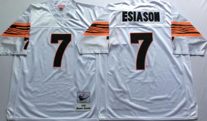 Cincinnati Bengals 7 Boomer Esiason men Throwback White NFL football Jerseys