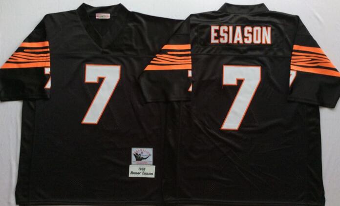 Cincinnati Bengals 7 Boomer Esiason men Throwback black NFL football Jerseys