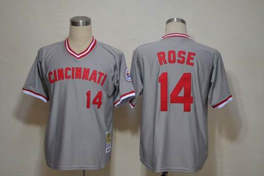 Cincinnati Reds 14 Pete Rose Grey men baseball mlbJerseys