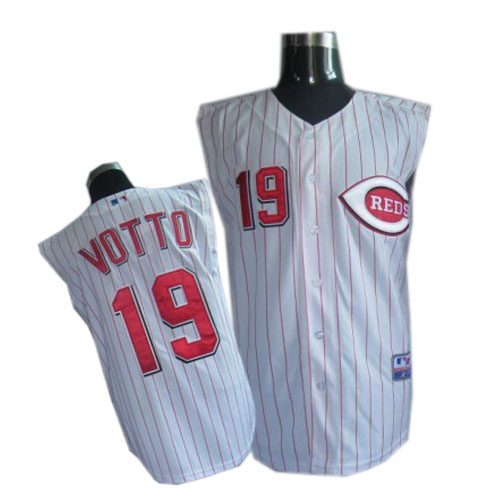 Cincinnati Reds 19 votto white vest men baseball mlb jersey