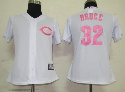 Cincinnati Reds 32 Bruce White MLB Women Jerseys