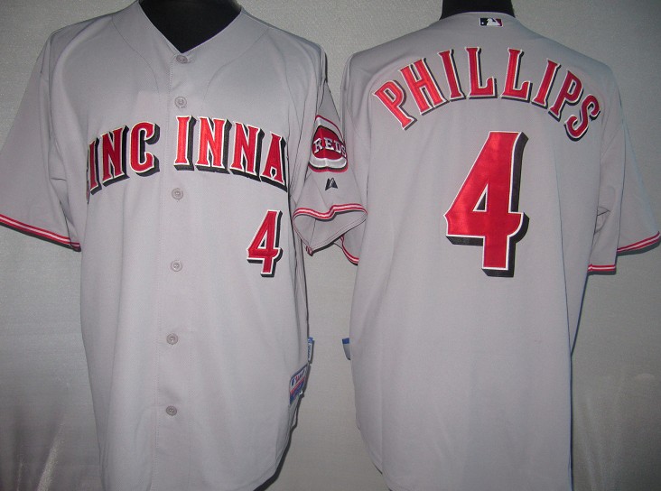 Cincinnati Reds 4 Phillips grey mlb jerseys