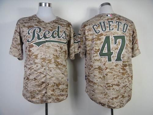 Cincinnati Reds 47 Johnny Cueto camo men baseball mlb Jerseys