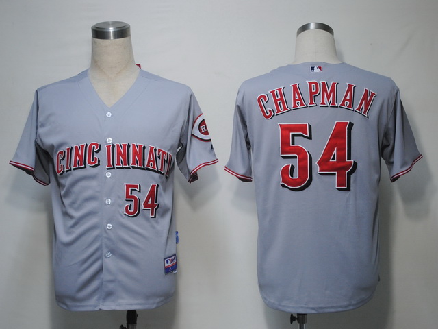 Cincinnati Reds 54 Chapman Grey men baseball mlb jerseys