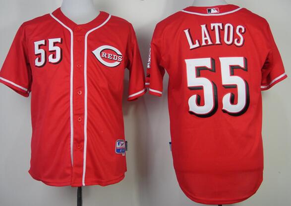 Cincinnati Reds 55 Mat Latos Red men baseball mlb  Jerseys