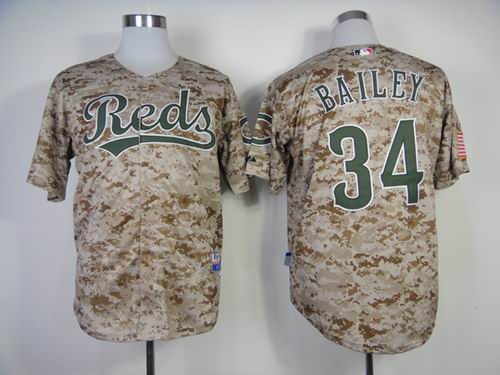 Cincinnati Reds BAILEY 34 camo men baseball mlb  jerseys