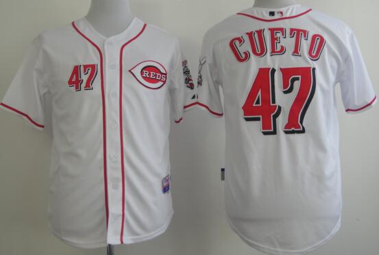 Cincinnati Reds CUETO 47 White men baseball mlb Jerseys