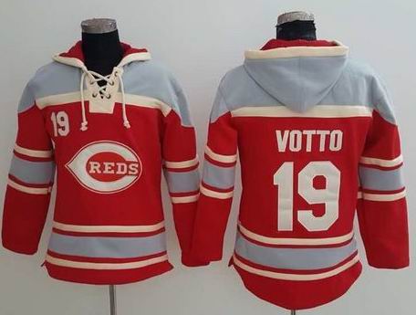 Cincinnati Reds Joey Votto 19 red baseball Hooded Sweatshirt