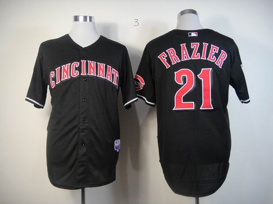 Cincinnati Reds Todd Frazier 21 black men baseball mlb Jerseys