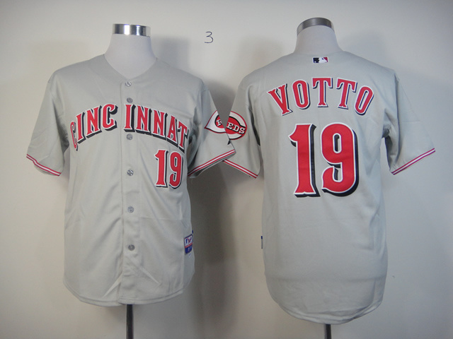 Cincinnati Reds VOTTO 19 grey men baseball mlb jerseys