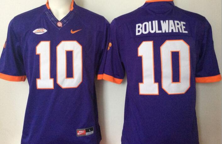 Clemson Tigers 10 Ben Boulware purple men NCAA college Football Jerseys Clemson Tigers 10 Ben Boulware purple men NCAA college Football Jerseys