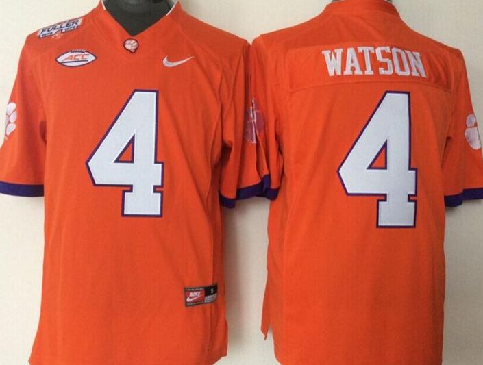 Clemson Tigers 4 Deshaun Watson Orange men NCAA college Football Jersey