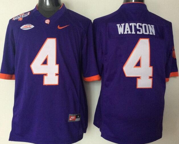 Clemson Tigers 4 Deshaun Watson purple men NCAA college Football Jerseys