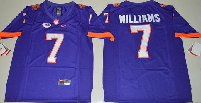 Clemson Tigers 7 Mike Williams purple men NCAA college Football Jersey