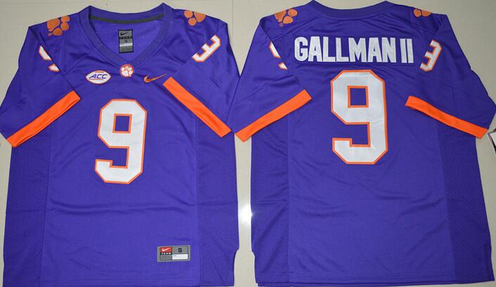 Clemson Tigers 9 Wayne Gallman purple men NCAA college Football Jersey