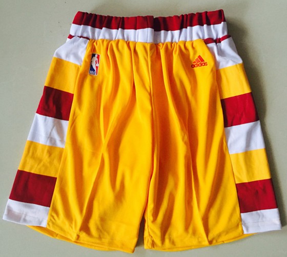 Cleveland Cavaliers yellow white red nba shorts