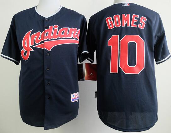 Cleveland Indians 10 Yan Gomes dark Blue men baseball mlb jerseys