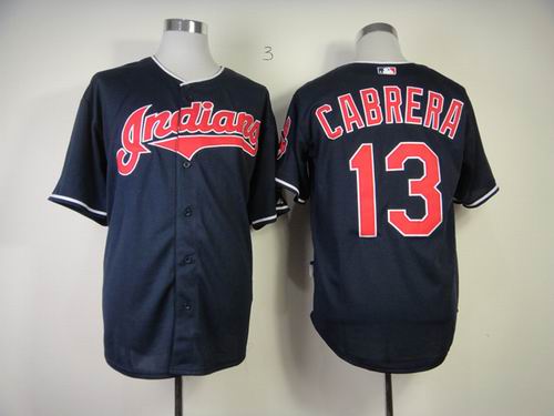 Cleveland Indians 13 CABRERA dark blue men baseball mlb jerseys