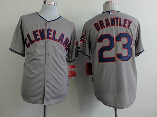 Cleveland Indians 23 Michael Brantley Grey mlb jerseys