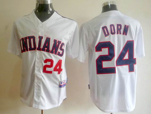 Cleveland Indians 24 Danny Dorn White men baseball mlb Jersey