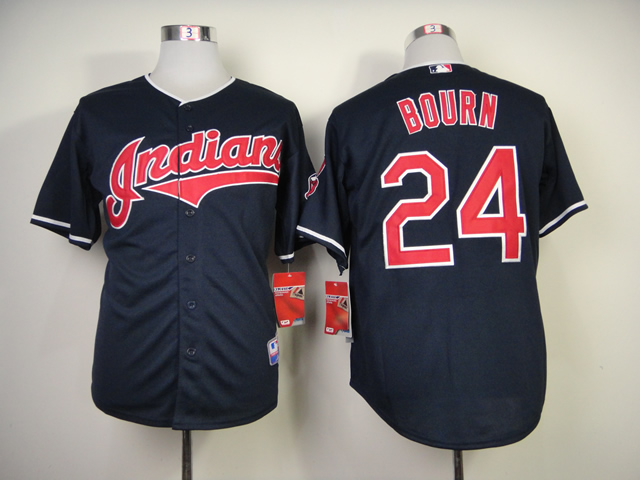 Cleveland Indians 24 Michael Bourn blue MLB Jerseys