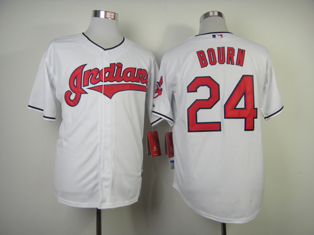 Cleveland Indians 24 Michael Bourn white MLB Jerseys