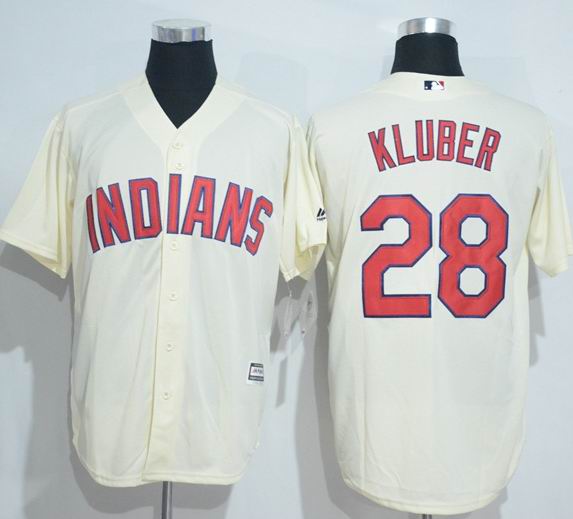 Cleveland Indians 28 Corey Kluber beige men baseball mlb jersey