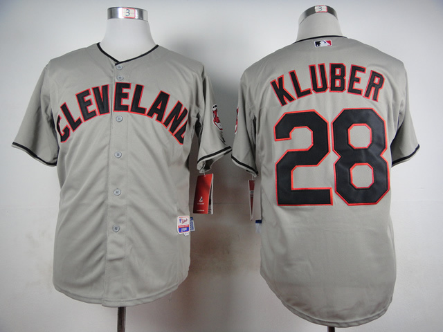 Cleveland Indians 28 Corey Kluber gray men baseball mlb jersey