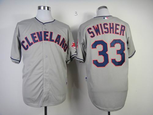 Cleveland Indians 33 SWISHER gray men baseball mlb jerseys