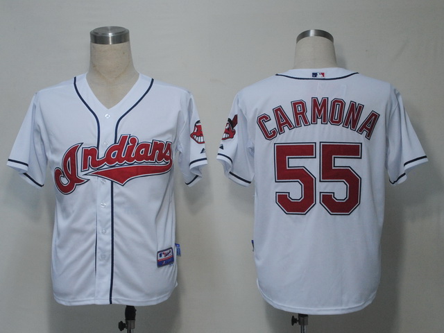 Cleveland Indians 55 Carmona White men baseball mlb jerseys