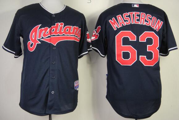 Cleveland Indians 63 Masterson Blue men baseball mlb jerseys